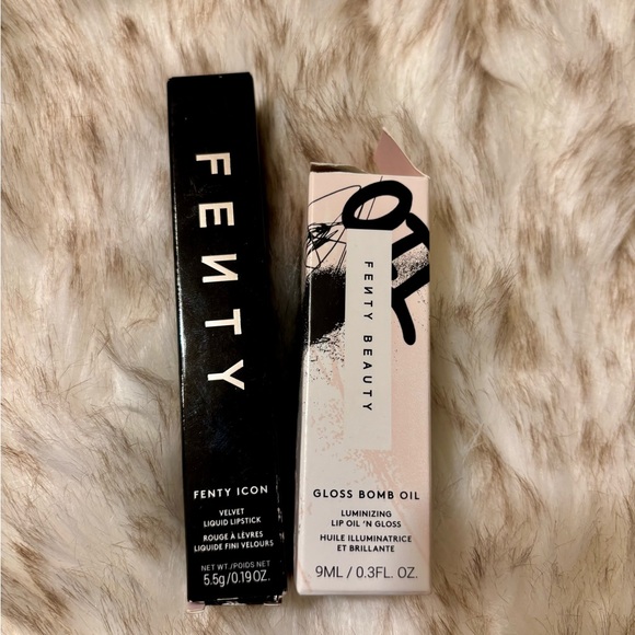 Fenty Beauty Lip Duo - MVP Velvet Liquid Lipstick and Rose Amber Gloss Bomb - Picture 2 of 7